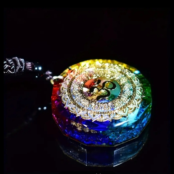 OM 🕉 Organite Chakra Energy Keychain Bag 👜🎒 Charm ~ Protect Purify Reiki - Picture 8 of 12